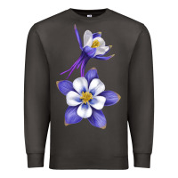 Smoke Colorado Rocky Mountain Columbine Flower Premium Sweatshirt - RanaPortraitStore