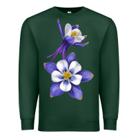 Sports Green Colorado Rocky Mountain Columbine Flower Premium Sweatshirt - RanaPortraitStore