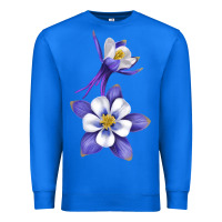 True Royal Colorado Rocky Mountain Columbine Flower Premium Sweatshirt - RanaPortraitStore
