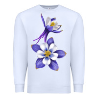 White Colorado Rocky Mountain Columbine Flower Premium Sweatshirt - RanaPortraitStore