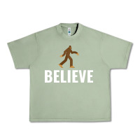 Oil Green believe bigfoot white Urban Heavy Tee - artisFamous