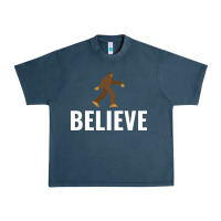 Midnight Navy believe bigfoot white Urban Heavy Tee - artisFamous