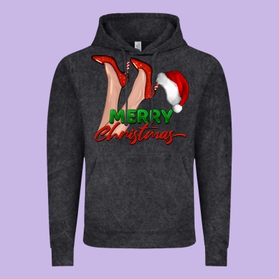 Merry Christmas Heels Vintage Hoodie Designed By Barkaloodesign