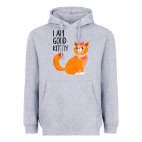 Heather Grey I Am Good Kittiy Heavyweight Hoodie - Bettercallsaul