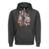 Charcoal Heather floral baby goats Zipper Hoodie - RanaPortraitStore