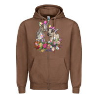 Chestnut floral baby goats Zipper Hoodie - RanaPortraitStore