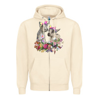 Sandshell floral baby goats Zipper Hoodie - RanaPortraitStore