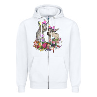 White floral baby goats Zipper Hoodie - RanaPortraitStore