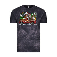 Cloud Black festive farm animal christmas truck Vintage Tee - CowhideDigitalArt