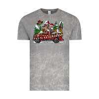 Cloud Rock festive farm animal christmas truck Vintage Tee - CowhideDigitalArt
