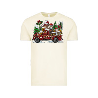 Vintage Arctic festive farm animal christmas truck Vintage Tee - CowhideDigitalArt