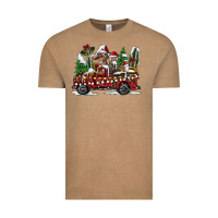 Vintage Coffee festive farm animal christmas truck Vintage Tee - CowhideDigitalArt