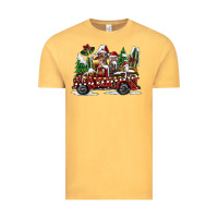 Vintage Mustard festive farm animal christmas truck Vintage Tee - CowhideDigitalArt