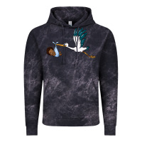 Cloud Black stork with black baby boy Vintage Hoodie - BarkalooDesign