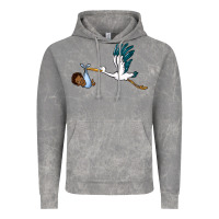 Cloud Rock stork with black baby boy Vintage Hoodie - BarkalooDesign
