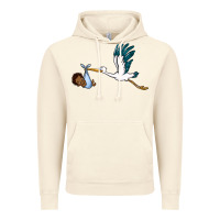 Vintage Artic stork with black baby boy Vintage Hoodie - BarkalooDesign