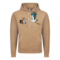 Vintage Coffee stork with black baby boy Vintage Hoodie - BarkalooDesign