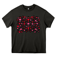 Asphalt valentines day leopard and heart background Heavy Core Tee - FaDigitalArtStudio
