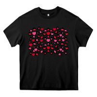 Black valentines day leopard and heart background Heavy Core Tee - FaDigitalArtStudio