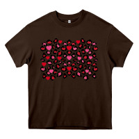 Chocolate Brown valentines day leopard and heart background Heavy Core Tee - FaDigitalArtStudio