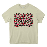 Mossy valentines day leopard and heart background Heavy Core Tee - FaDigitalArtStudio