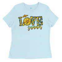 Baby Blue love summer Ladies Tee - CowhideDigitalArt
