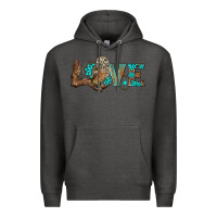 Charcoal Heather owl love Premium Hoodie - BarkalooDesign