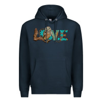 Navy owl love Premium Hoodie - BarkalooDesign