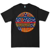 Black african fabric pattern round earrings Premium Tee - BundleAndBundleShop