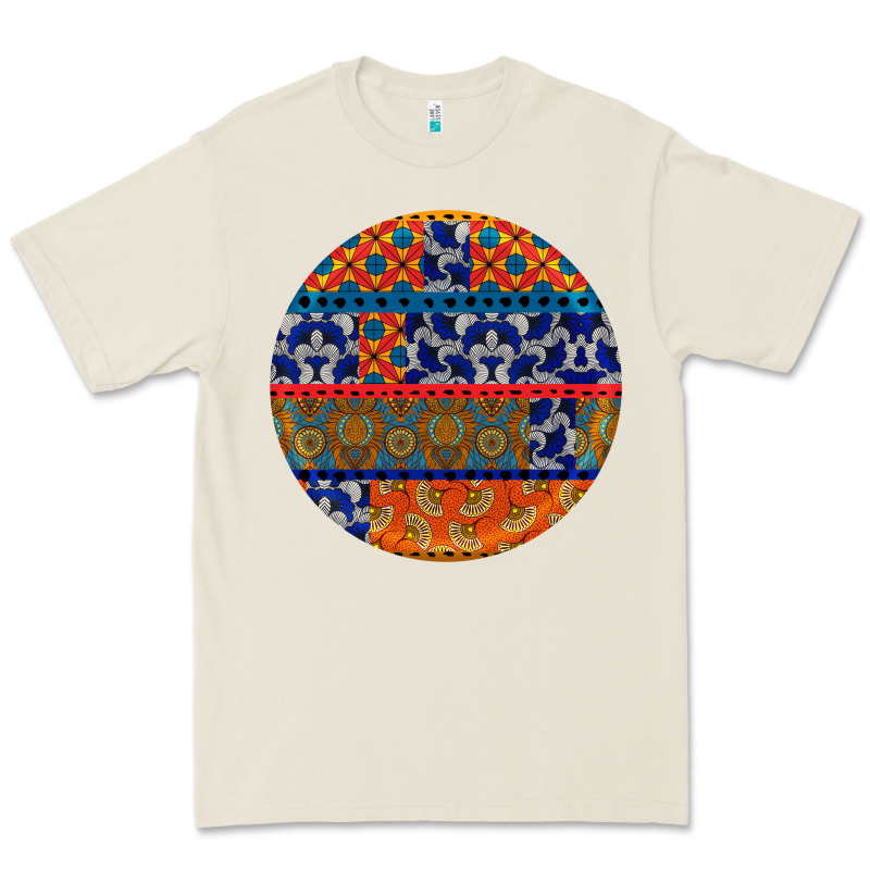 African Fabric Pattern Round Earrings Premium Tee by BundleAndBundleShop | Teevron