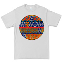 Dove Grey african fabric pattern round earrings Premium Tee - BundleAndBundleShop