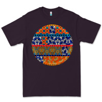 Plum african fabric pattern round earrings Premium Tee - BundleAndBundleShop