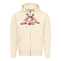 Sandshell baby pig with cowhide ribbon Zipper Hoodie - RanaPortraitStore