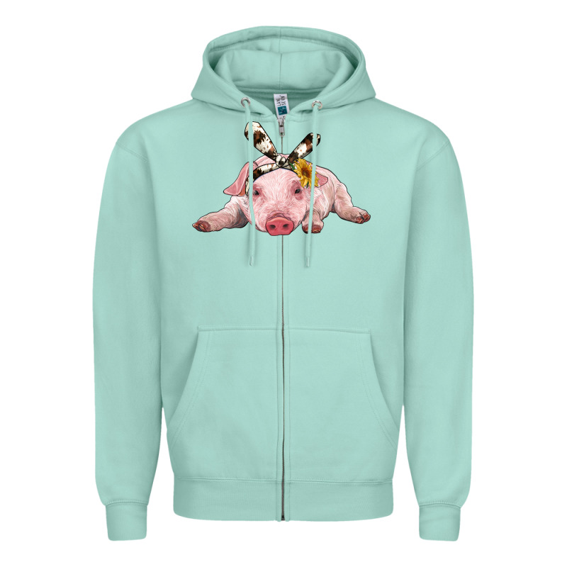 Baby Pig With Cowhide Ribbon Zipper Hoodie by RanaPortraitStore | Teevron