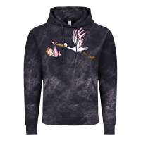 Cloud Black stork with baby girl Vintage Hoodie - BarkalooDesign