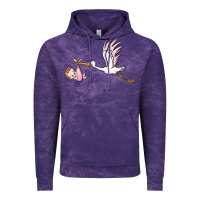 Cloud Purple stork with baby girl Vintage Hoodie - BarkalooDesign