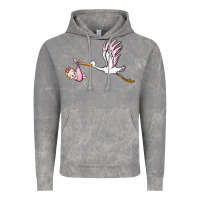 Cloud Rock stork with baby girl Vintage Hoodie - BarkalooDesign