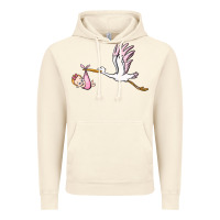 Vintage Artic stork with baby girl Vintage Hoodie - BarkalooDesign