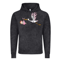 Stork With Baby Girl Vintage Hoodie | Teevron