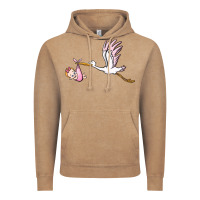 Vintage Coffee stork with baby girl Vintage Hoodie - BarkalooDesign