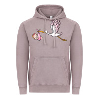 Vintage Zinc stork with baby girl Vintage Hoodie - BarkalooDesign