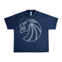 Navy outline seven lions Urban Heavy Tee - artisFamous