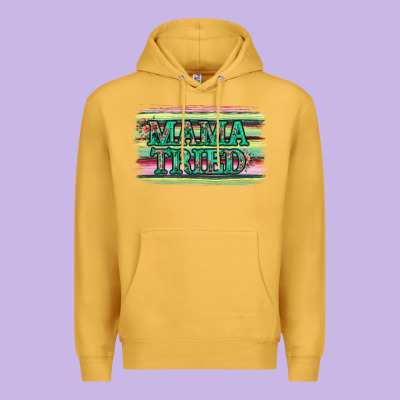 Floral Mama Tried Premium Hoodie Designed By Jasminsmagicworld