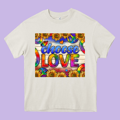 Western Choose Love Tumbler Heavy Core Tee Designed By Bundleandbundleshop