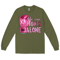 Army Green Breast cancer no one fights alone boxing Long Sleeve Tee - Artiststas
