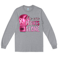 Breast Cancer No One Fights Alone Boxing Long Sleeve Tee | Teevron