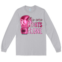 Moon Dust Breast cancer no one fights alone boxing Long Sleeve Tee - Artiststas