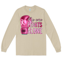 Mushroom Breast cancer no one fights alone boxing Long Sleeve Tee - Artiststas