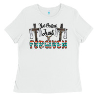 White no perfect just forgiven Ladies Tee - CowhideDigitalArt