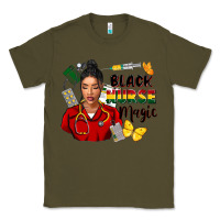 Army Green Juneteenth black Nurse magic Classic Tee - FaDigitalArtStudio
